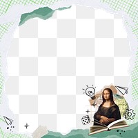 Mona Lisa png ripped paper frame, transparent background. Leonardo da Vinci art remixed by rawpixel.