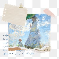 Madame Monet png paper note sticker, transparent background. Famous art remixed by rawpixel.