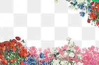 Flower border png Van Gogh's famous painting sticker, transparent background, remixed by rawpixel