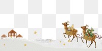 Christmas reindeers png border sticker, transparent background