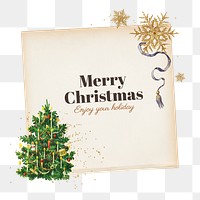Merr Christmas png greeting, transparent background