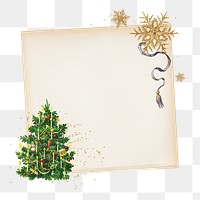 Vintage Christmas note png sticker, transparent background