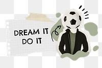 Reminder paper png dream & do it journal sticker, transparent background