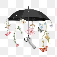 Environmental conservation png covering umbrella, transparent background