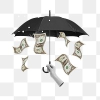 Investment protection png covering umbrella, transparent background