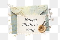 Mother's Day png ephemera postage stamp collage journal sticker, transparent