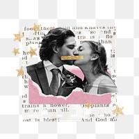 Couple kissing png aesthetic love sticker, transparent background