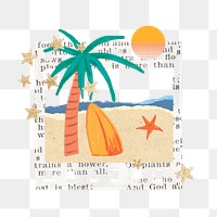 Summer holiday png aesthetic travel sticker, transparent background