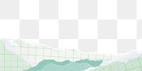 Border png green ripped paper, transparent background