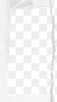 Off-white frame png torn paper texture, transparent background