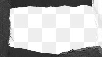 PNG black torn paper frame, transparent background