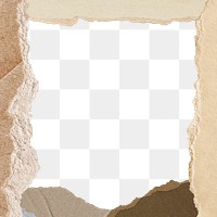 PNG beige torn paper frame, transparent background