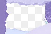 PNG purple torn paper frame, transparent background