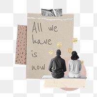 All we have is love png word, couple aesthetic collage art, transparent background