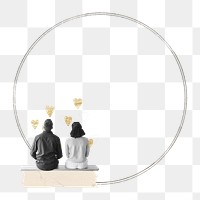 Couple aesthetic png frame, transparent background