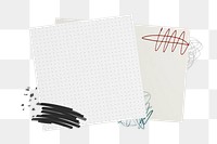 White note paper png, abstract collage, transparent background