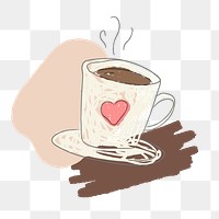 Coffee cup png collage remix, transparent background