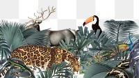 Wild animals png border, transparent background