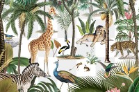 Wild animals png pattern, transparent background