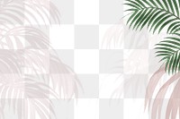 Aesthetic palm trees png border, transparent background