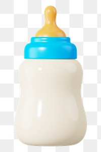 Baby milk bottle png 3D, transparent background