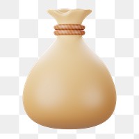 Money bag png 3D element, transparent background