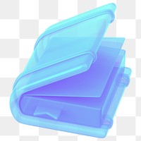 Blue book png 3D education element, transparent background