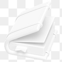 White book png 3D education element, transparent background