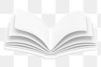 White open book png 3D education element, transparent background