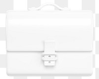 White business briefcase png 3D element, transparent background