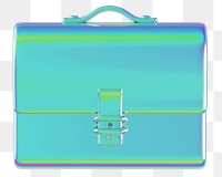 Holographic business briefcase png 3D element, transparent background