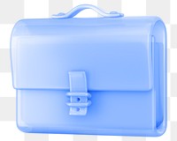 Blue business briefcase png 3D element, transparent background