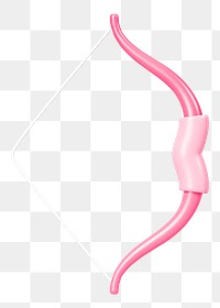 Pink Cupid arrow bow png 3D element, transparent background