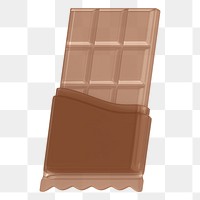 Chocolate bar png food, 3D illustration, transparent background