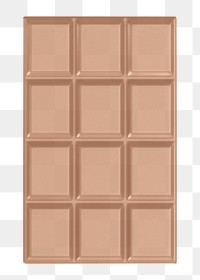 Chocolate bar png food, 3D illustration, transparent background