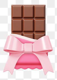 Chocolate bar png food, 3D illustration, transparent background