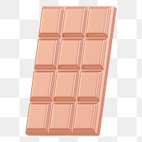 Rose gold chocolate bar png food, 3D illustration, transparent background