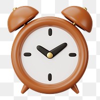 Alarm clock png 3D element, transparent background