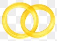 Yellow wedding rings png 3D jewelry element, transparent background