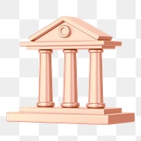 Copper courthouse building png 3D architecture, transparent background