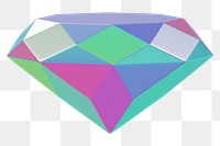 Colorful diamond png 3D shape, transparent background