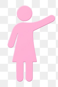 Pink woman png waving symbol, transparent background
