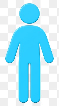 Blue man png symbol, transparent background