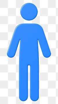 Blue man png symbol, transparent background