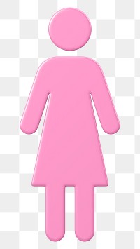 Pink woman png symbol, transparent background