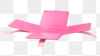 Open pink box png 3D element, transparent background