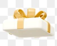 White gift box lid png 3D element, transparent background