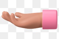 African-American hand png gesture, 3D illustration, transparent background