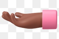 African-American hand png gesture, 3D illustration, transparent background