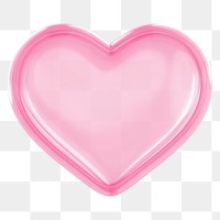 Pink heart png 3D element, transparent background